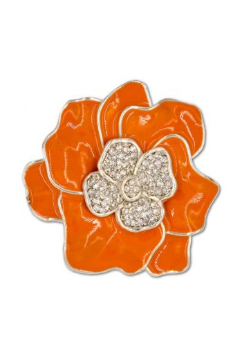 Orange Spring Flower Silver Plated Napkin Ring