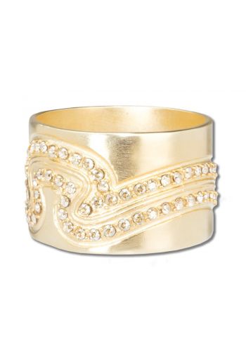 Brushed Gold Wave Napkin Ring