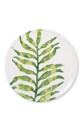 Vietri Into the Jungle Arica Palm Leaf Dinner Plate