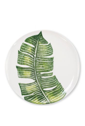 Vietri Into the Jungle Banana Leaf Dinner Plate