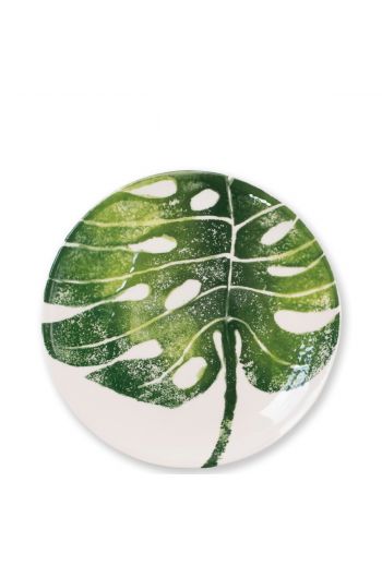 Vietri Into the Jungle Monstera Leaf Salad Plate