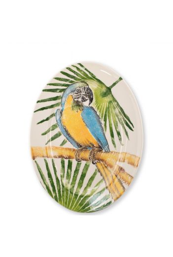 Vietri Into the Jungle Parrot Oval Platter