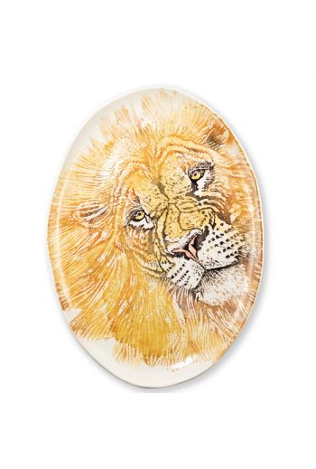 Vietri Into the Jungle Lion Large Oval Platter