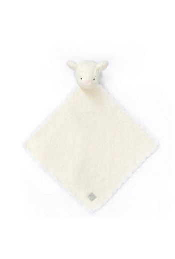 Kashwere Kreatures - Stuffed Animal Mini Blanket - Creme Lamb w/White Trim - 15" x 15"