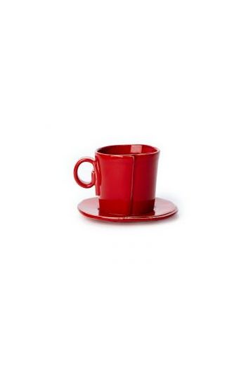 LASTRA RED ESPRESSO CUP AND SAUCER