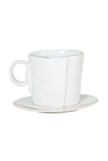 Lastra White Espresso Cup and Saucer