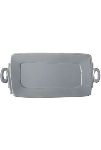 Lastra Gray Handled Rectangular Platter