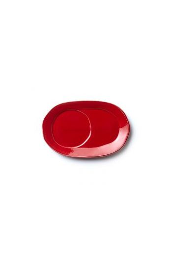 LASTRA RED OVAL TRAY
