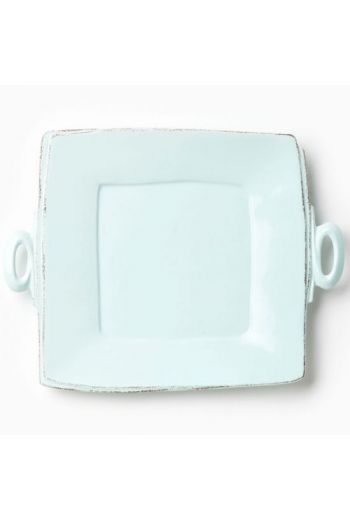 Lastra Aqua Handled Square Platter