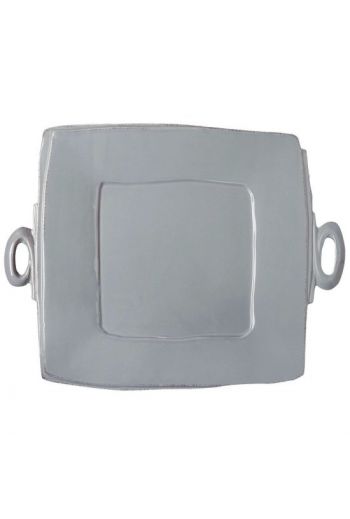 Lastra Gray Handled Square Platter