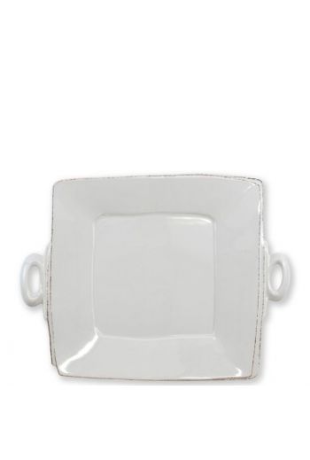  Lastra Light Gray Handled Square Platter