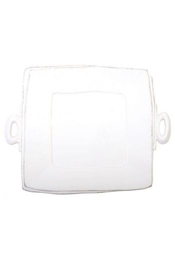 Lastra White Handled Square Platter