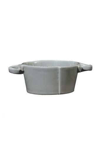 Lastra Gray Small Handled Bowl