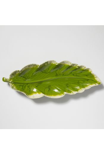 Vietri Reactive Leaves Long Platter
