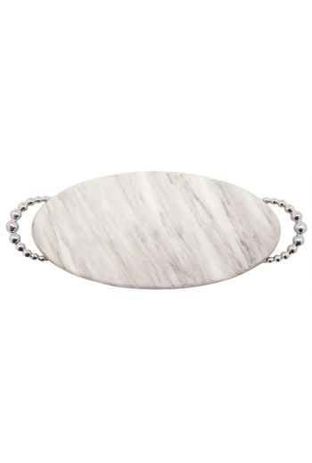 Pearled Long Oval Marble Platter