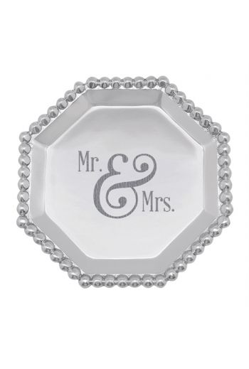 MR.& MRS. Pearled Octagonal Plate