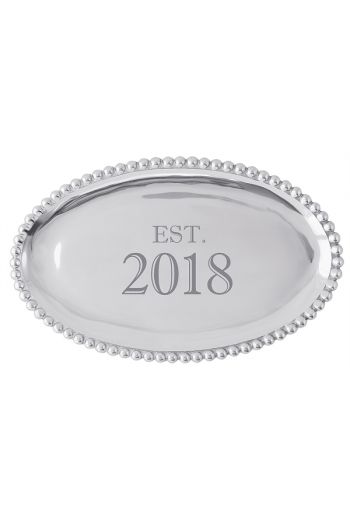 EST. 2018 Pearled Oval Platter