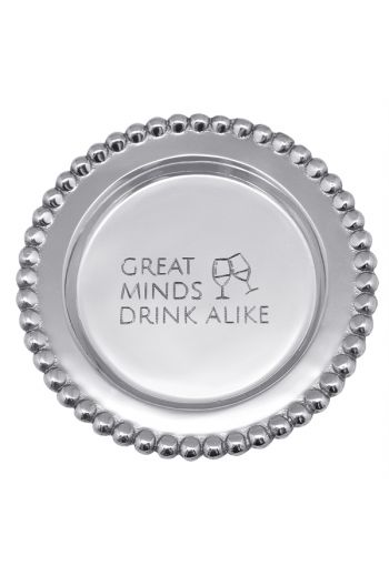 GREAT MINDS DRINK ALIKE BEADED WINE PLATE