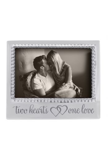 TWO HEARTS, ONE LOVE BEADED 4X6 FRAME