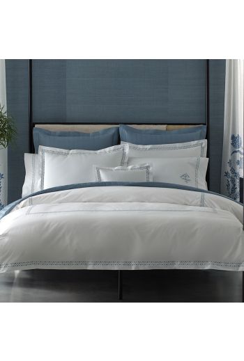 MATOUK Prado Full/Queen Flat Sheet 94x112 - Available Colors: Hazy Blue and Onyx