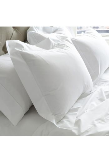 MATOUK Sierra Hemstitch Twin Flat Sheet 72x112 - Available Colors: Ivory and White
