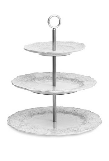 Merletto White 3-Tiered Stand