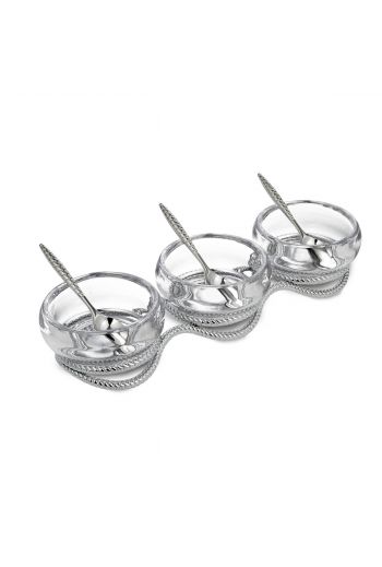 "Braid Triple Condiment Set w/ Spoons