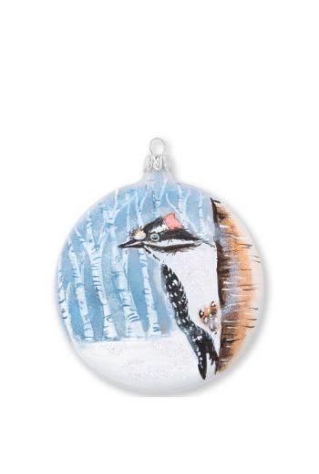 Ornaments Into the Woods Woodpecker Disc Ornament