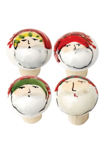 Vietri Old St. Nick Assorted Cork Stoppers - Set of 4