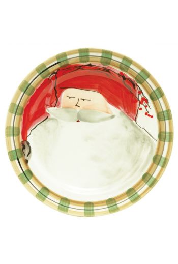 Vietri Old St. Nick Dinner Plate - Red Hat