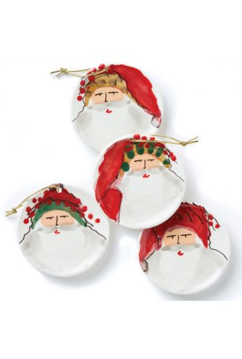 Vietri Old St. Nick Assorted Ceramic Ornaments - Set of 4