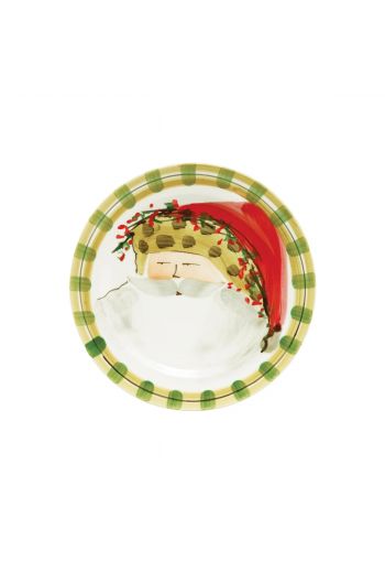 Vietri Old St. Nick Round Salad Plate - Animal Hat