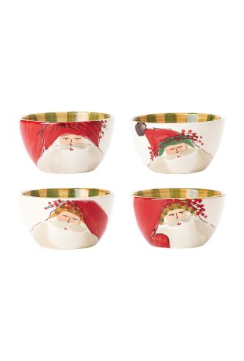 Vietri Old St. Nick Assorted Cereal Bowls - Set of 4