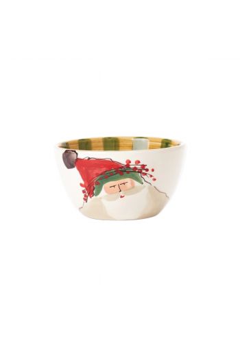 Vietri Old St. Nick Cereal Bowl - Green Hat