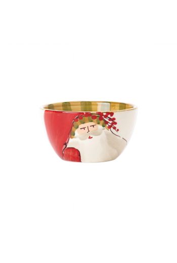 Vietri Old St. Nick Cereal Bowl - Striped Hat