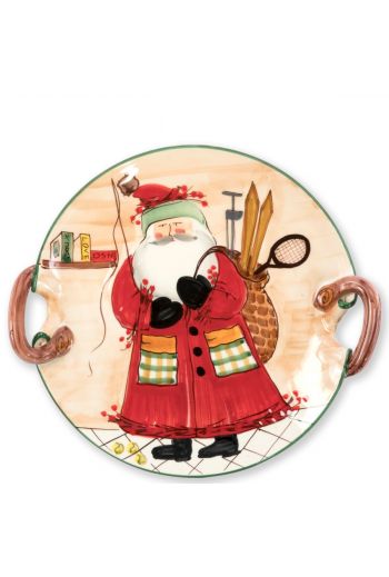 Vietri Old St. Nick Handled Round Platter - Assorted Sports