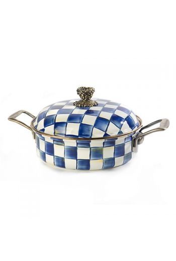MacKenzie-Childs Royal Check 3 Qt. Casserole - 10.25" dia., 14.75" wide, 6.25" tall, 3 qt. capacity