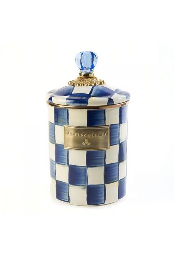 MacKenzie-Childs Royal Check Medium Canister - 5" dia., 8.5" tall, 48 oz. capacity
