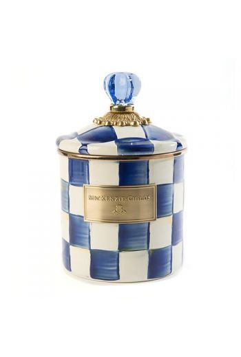 MacKenzie-Childs Royal Check Small Canister - 5" dia., 7.5" tall, 38 oz. capacity