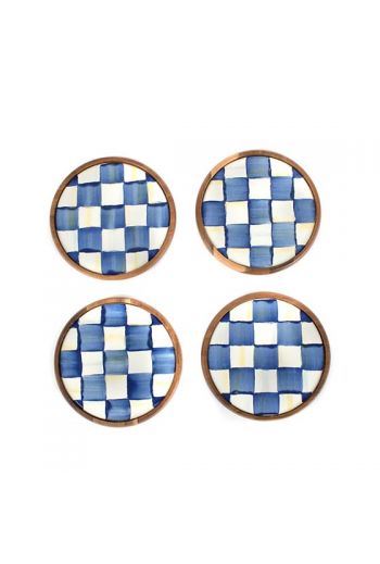 MacKenzie-Childs Royal Check Coasters - Set of 4 - 3.75" dia.