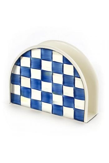 MacKenzie-Childs Royal Check Napkin Holder - 2" wide, 6" long, 4.5" tall
