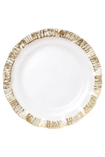 RUFOLO GLASS GOLD SERVICE PLATE/CHARGER