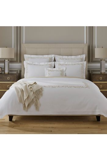 SFERRA Griante Twin Flat Sheet 74x114 - Available in White/Flint and White/Oat