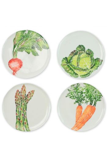 Vietri Spring Vegetables Assorted Salad Plates - Set of 4