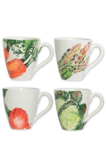 Vietri Spring Vegetables Assorted Mugs - Set of 4