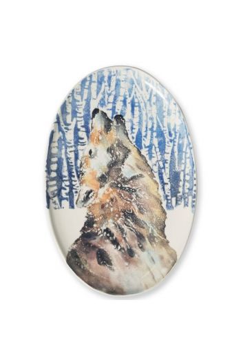 Into The Woods Wolf Oval Platter