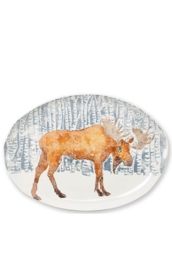 Into the Woods Moose Oval Platter