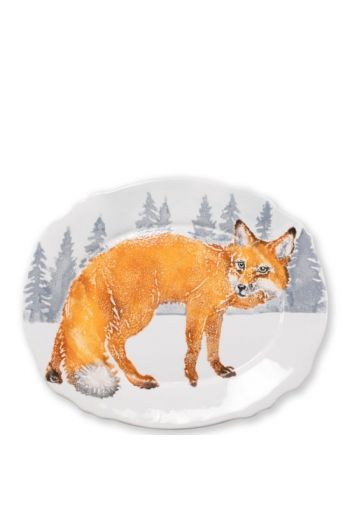 Into the Woods Fox Oval Platter