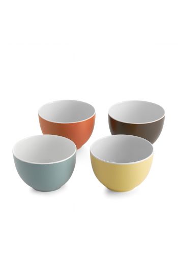 "Pop Colours Small Bowls, Set of 4 (Persimmon, Citron, Chocolate, Ocean)"