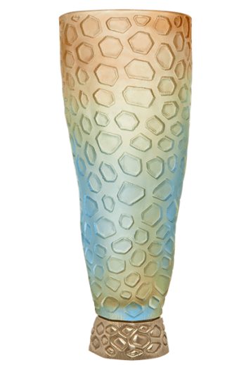 Floral - Corals ~ Large blue amber vase